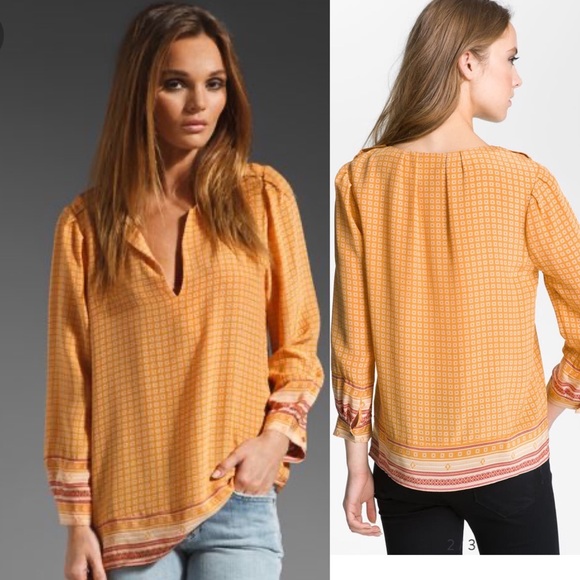 JOIE 100% silk ethic boho print blouse - Picture 2 of 6